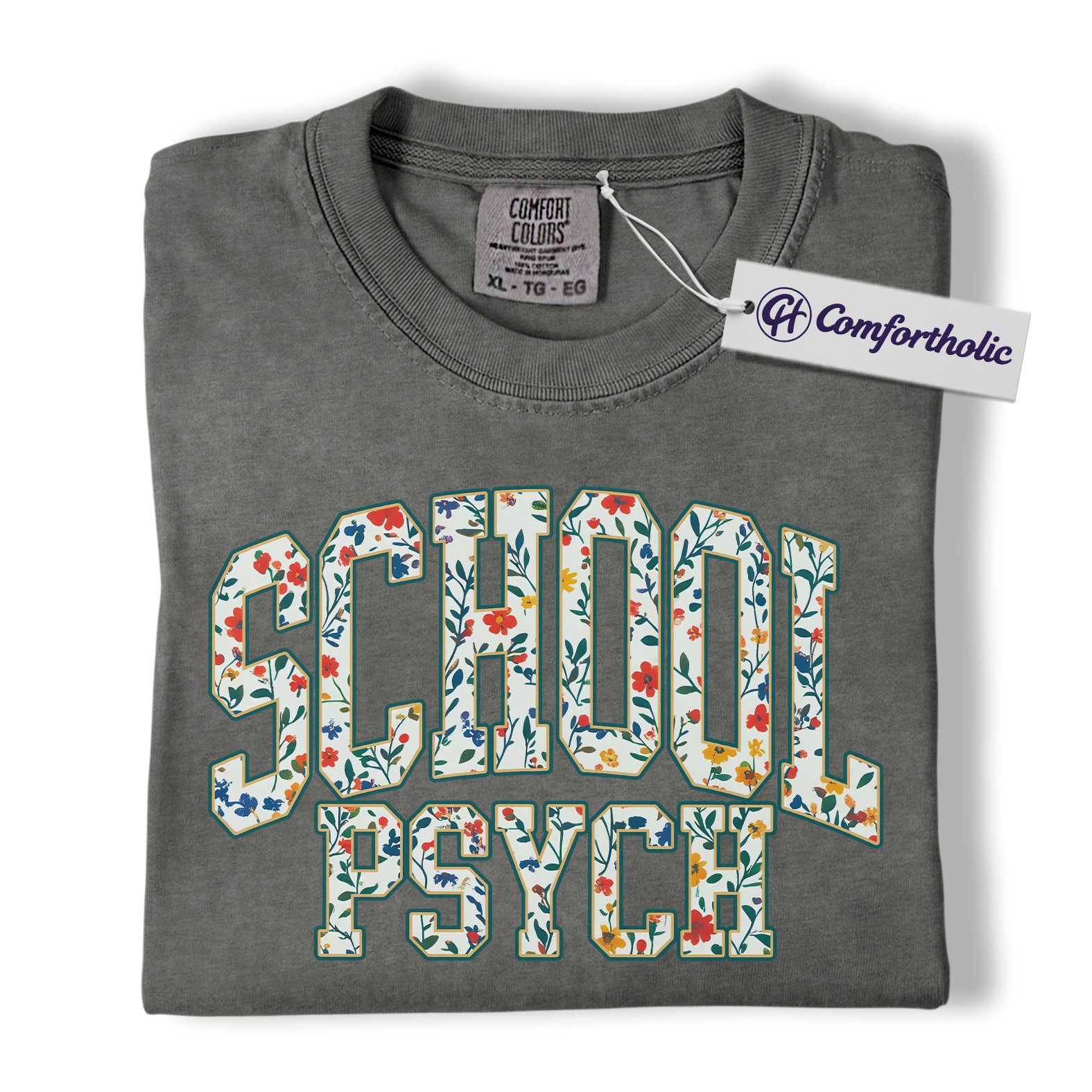 School Psychologist Shirt, Floral School Psych Graphic Tee, Educational Psychology T-Shirt for Teachers and Counselors, Comfort Colors Shirt - Image 4