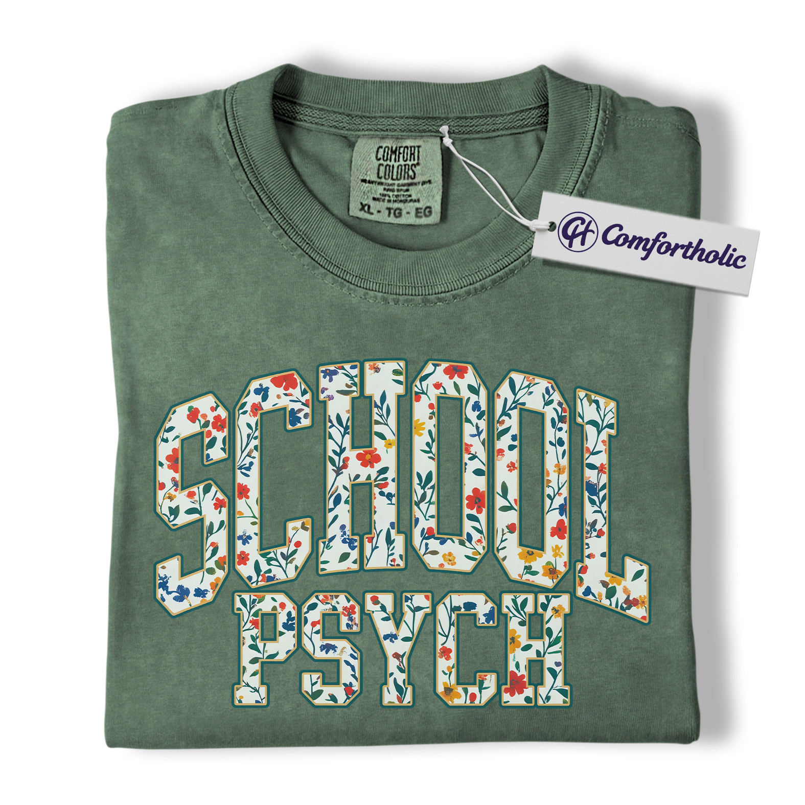 School Psychologist Shirt, Floral School Psych Graphic Tee, Educational Psychology T-Shirt for Teachers and Counselors, Comfort Colors Shirt - Image 6