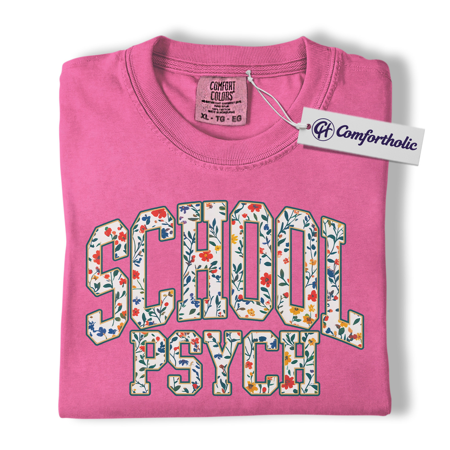 School Psychologist Shirt, Floral School Psych Graphic Tee, Educational Psychology T-Shirt for Teachers and Counselors, Comfort Colors Shirt - Image 16