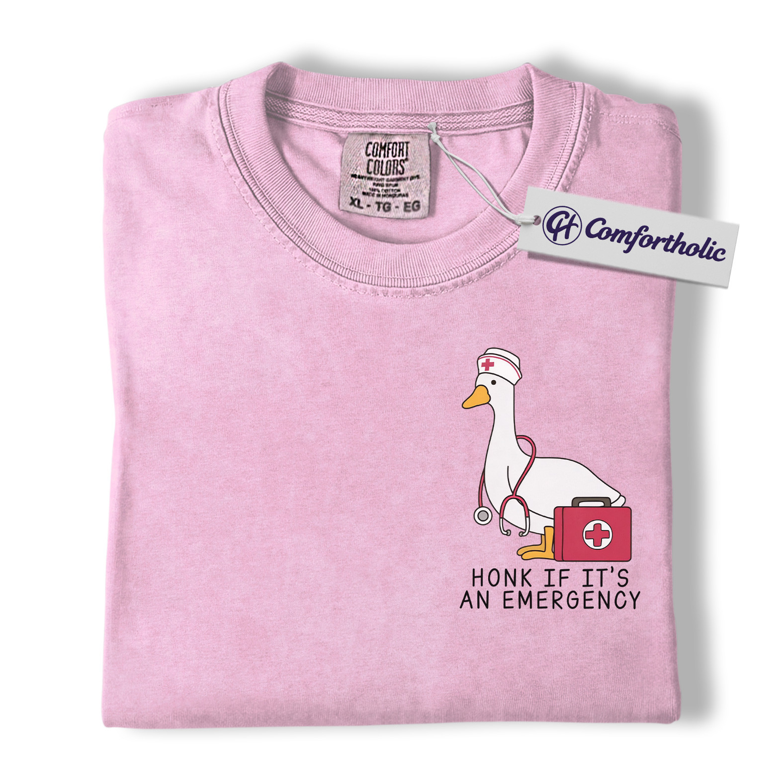 Honk If It’s an Emergency Shirt, Funny ER Nurse T-Shirt, Goose Medical Worker Graphic Tee, Cute Healthcare Gift for Nurses, Comfort Colors Shirt - Image 9