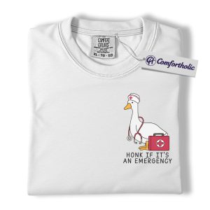 Alternative view of Honk If It’s an Emergency Shirt, Funny ER Nurse T-Shirt, Goose Medical Worker Graphic Tee, Cute Healthcare Gift for Nurses, Comfort Colors Shirt