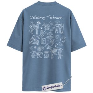 Alternative view of Veterinary Technician Shirt, Cute Vet Tech T-Shirt, Animal Healthcare Graphic Tee, Gift for Veterinary Nurses, Comfort Colors Back Print Shirt
