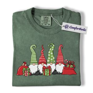 Christmas Gnomes Shirt, Cute Holiday T-Shirt, Festive Gnome Graphic Tee, Christmas Comfort Colors Shirt