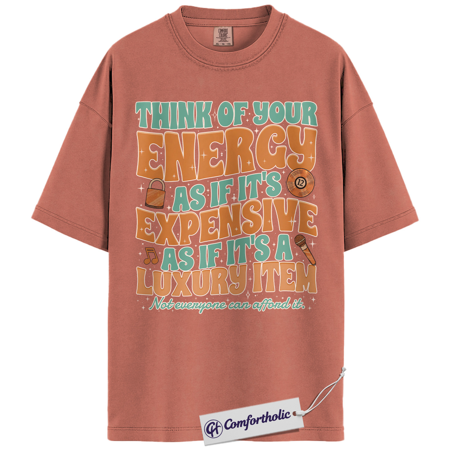 Think of Your Energy Shirt, Motivational Quote T-Shirt, Self Care Graphic Tee, Positive Mental Health Gift, Comfort Colors Shirt - Image 7