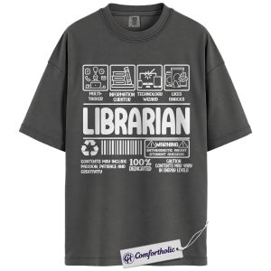 Alternative view of Funny Librarian Shirt, Educational Worker T-Shirt, Library Staff Graphic Tee, Cute Gift for Teachers and Book Lovers, Comfort Colors Shirt