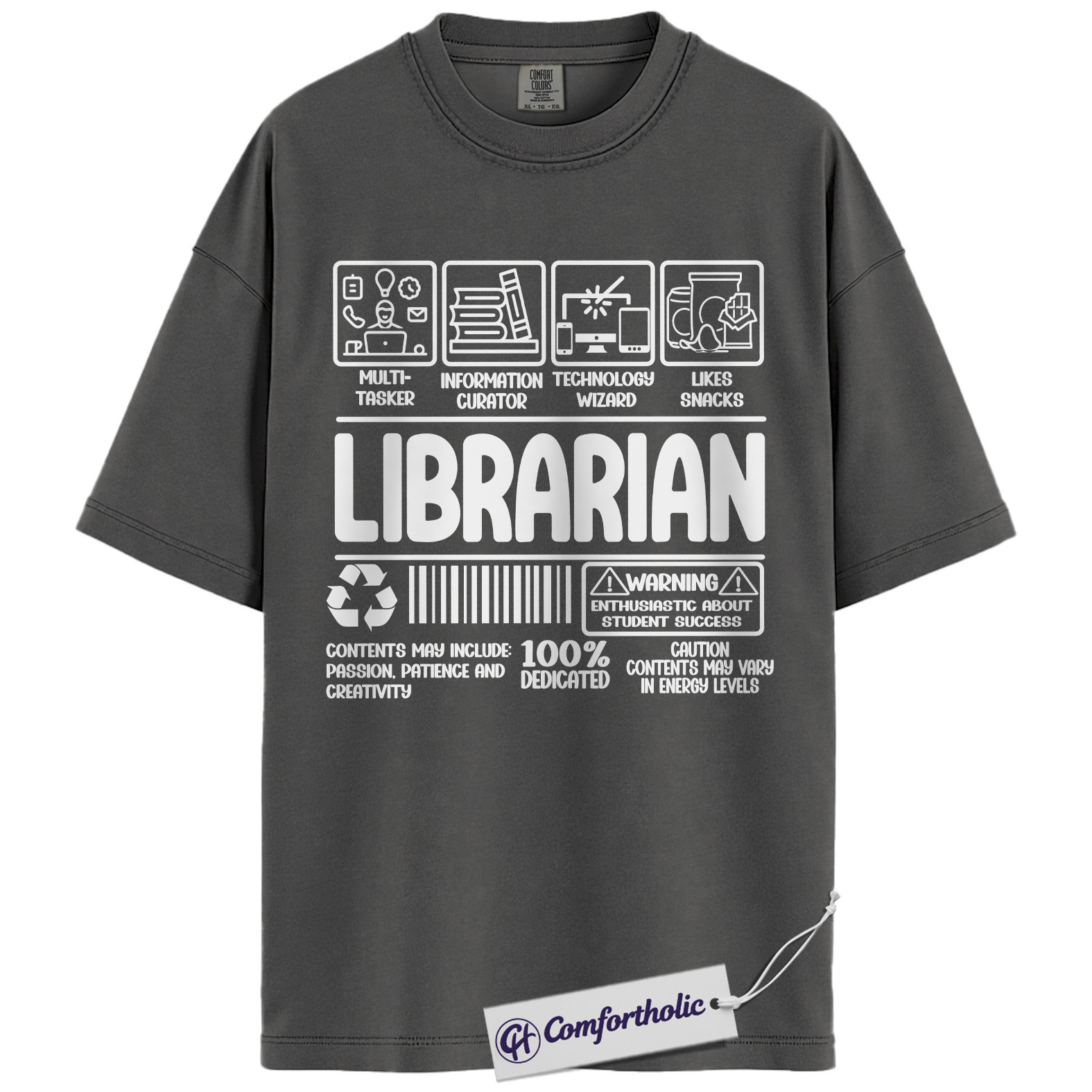 Funny Librarian Shirt, Educational Worker T-Shirt, Library Staff Graphic Tee, Cute Gift for Teachers and Book Lovers, Comfort Colors Shirt - Image 2