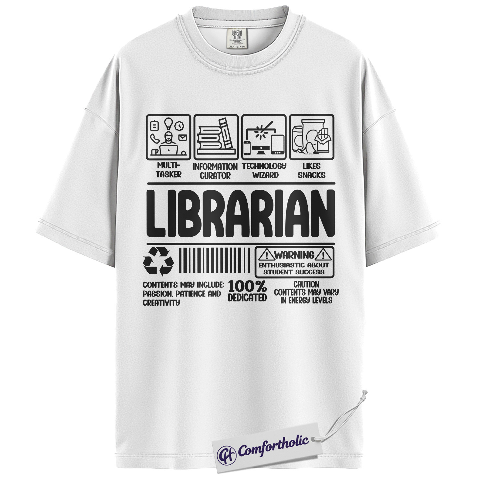 Funny Librarian Shirt, Educational Worker T-Shirt, Library Staff Graphic Tee, Cute Gift for Teachers and Book Lovers, Comfort Colors Shirt - Image 3