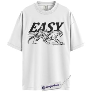 Alternative view of Easy Tiger Shirt, Retro Streetwear T-Shirt, Vintage Animal Graphic Tee, Comfort Colors Shirt