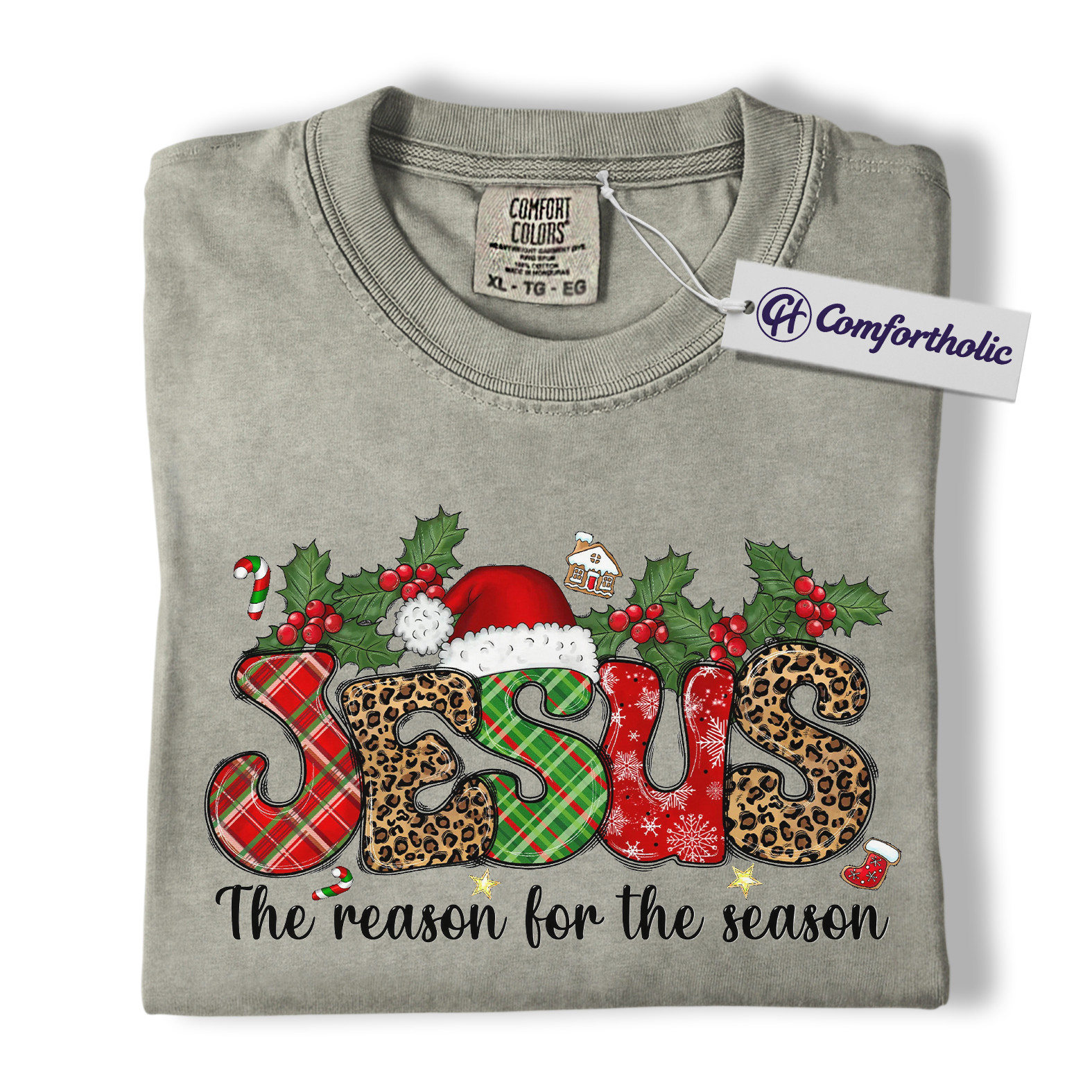 Jesus The Reason for The Season Shirt, Christian Christmas T-Shirt, Faith-Based Holiday Graphic Tee, Religious Festive Gift for Believers, Christmas Comfort Colors Shirt - Image 6