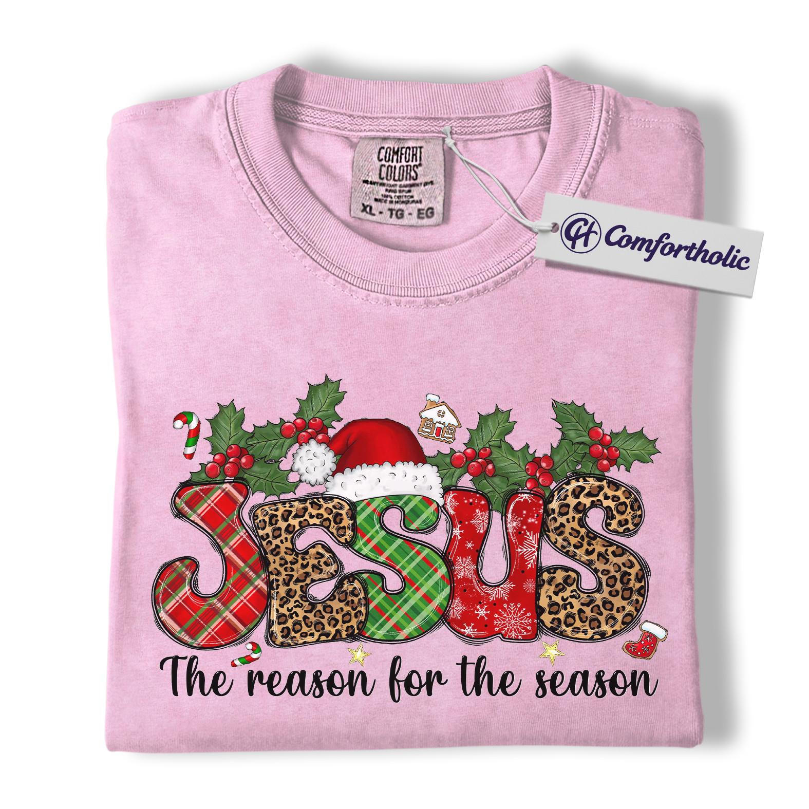 Jesus The Reason for The Season Shirt, Christian Christmas T-Shirt, Faith-Based Holiday Graphic Tee, Religious Festive Gift for Believers, Christmas Comfort Colors Shirt - Image 8