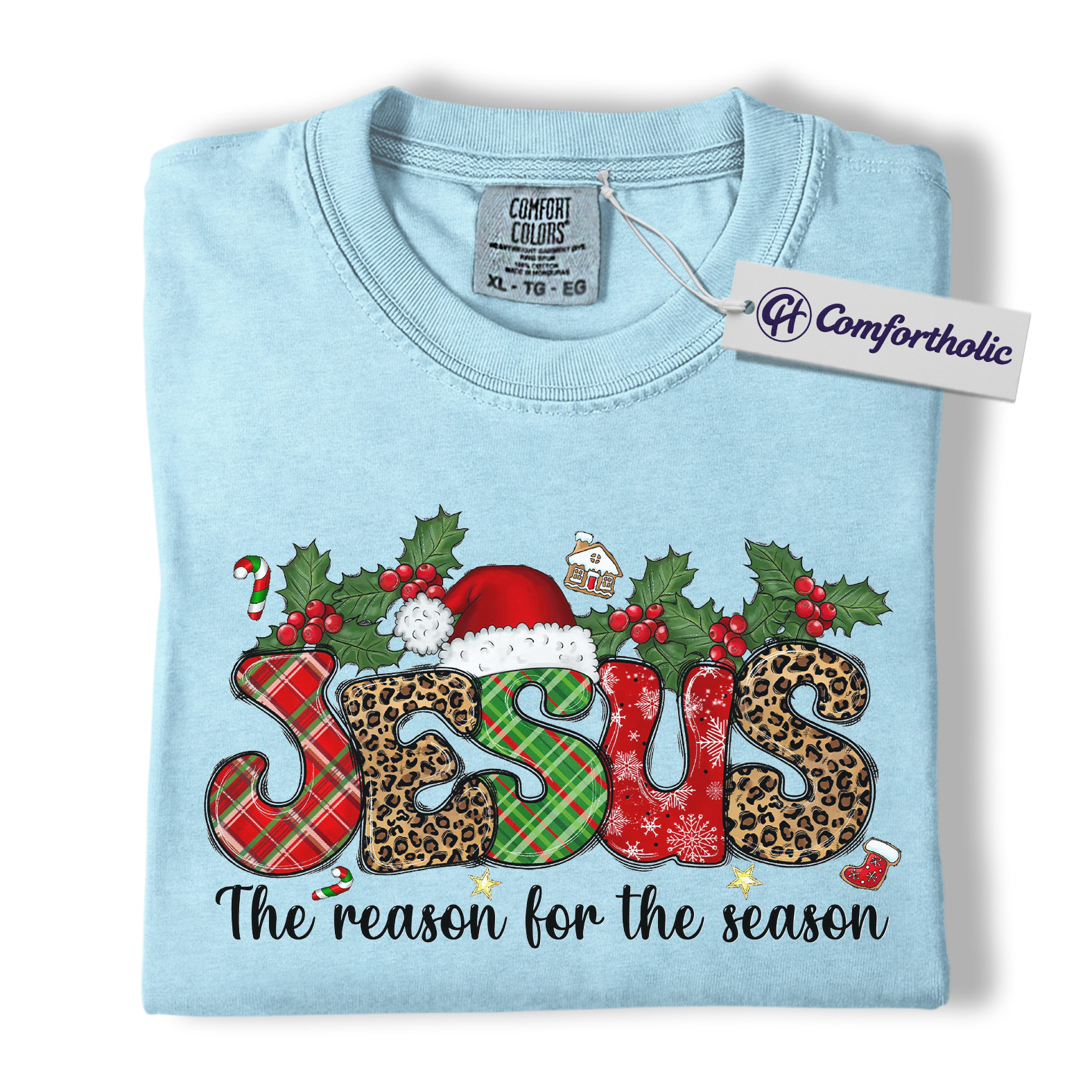 Jesus The Reason for The Season Shirt, Christian Christmas T-Shirt, Faith-Based Holiday Graphic Tee, Religious Festive Gift for Believers, Christmas Comfort Colors Shirt - Image 14