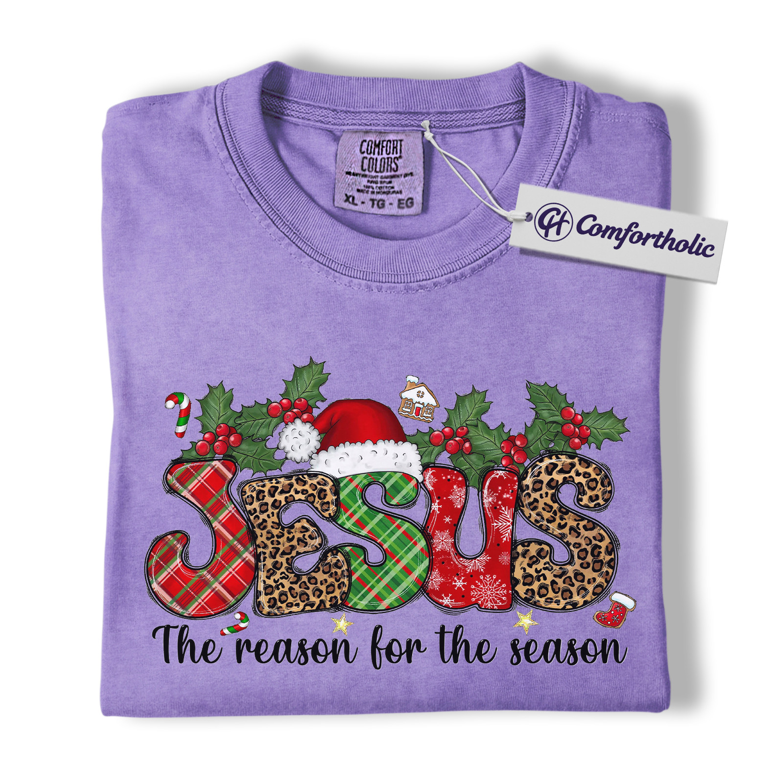 Jesus The Reason for The Season Shirt, Christian Christmas T-Shirt, Faith-Based Holiday Graphic Tee, Religious Festive Gift for Believers, Christmas Comfort Colors Shirt - Image 19