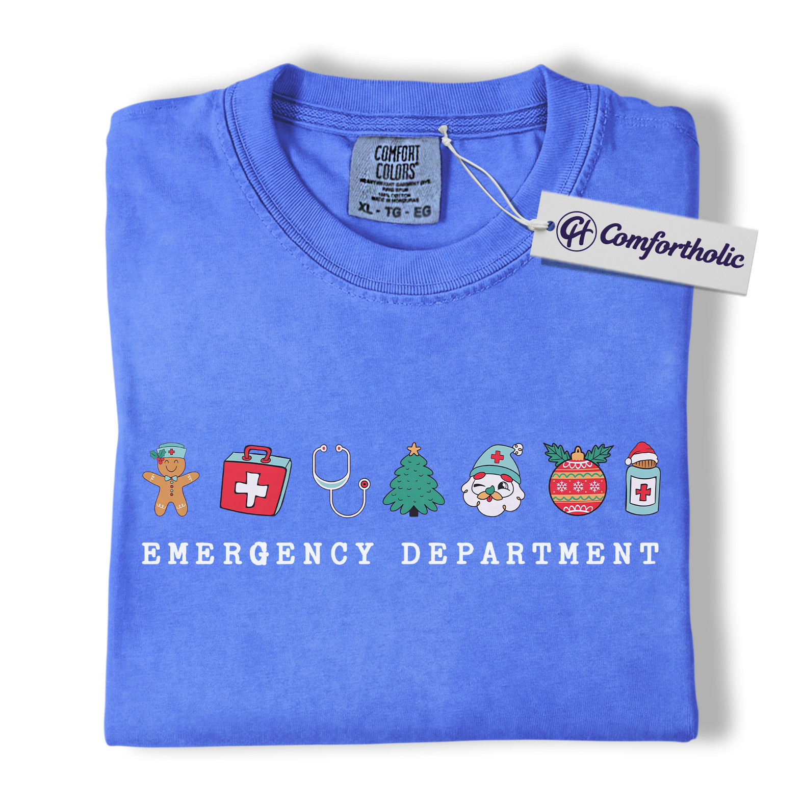 Emergency Department Christmas Shirt, Funny ER Nurse Holiday T-Shirt, Medical Worker Festive Graphic Tee, Healthcare Gift for Nurses and Doctors, Christmas Comfort Colors Shirt - Image 13