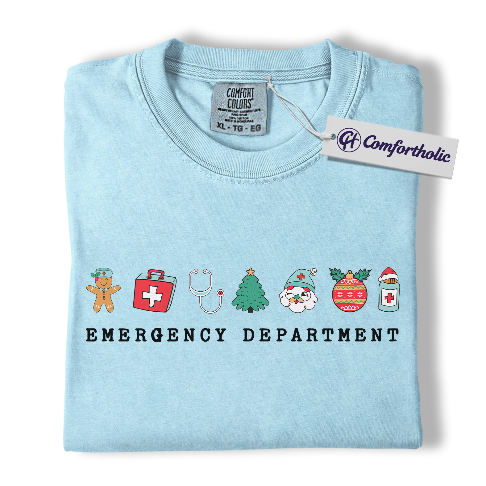 Emergency Department Christmas Shirt, Funny ER Nurse Holiday T-Shirt, Medical Worker Festive Graphic Tee, Healthcare Gift for Nurses and Doctors, Christmas Comfort Colors Shirt - Image 14
