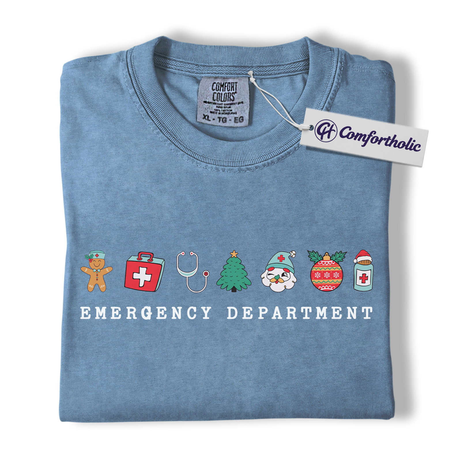 Emergency Department Christmas Shirt, Funny ER Nurse Holiday T-Shirt, Medical Worker Festive Graphic Tee, Healthcare Gift for Nurses and Doctors, Christmas Comfort Colors Shirt - Image 17