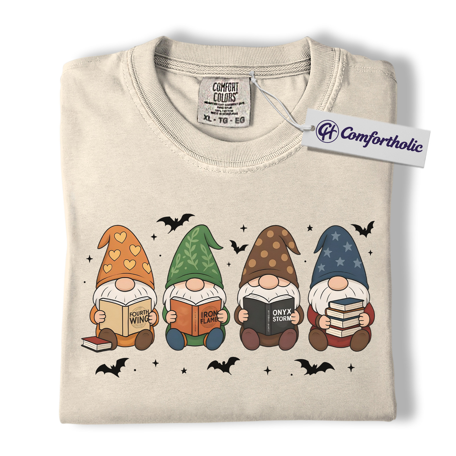 The Empyrean Series Shirt, Fourth Wing Iron Flame Onyx Storm T-Shirt, Cute Gnome Book Lover Graphic Tee, Fantasy Reading Gift for Readers, Christmas Comfort Colors Shirt - Image 2