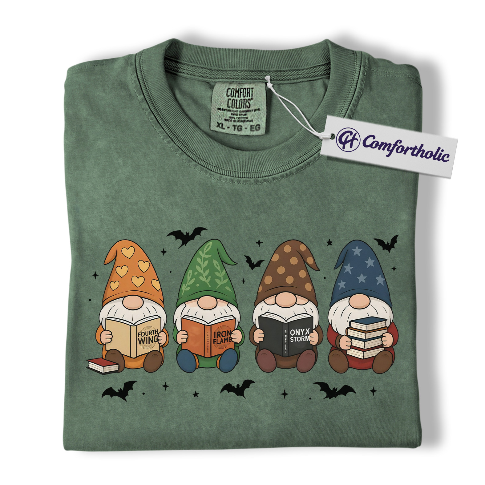 The Empyrean Series Shirt, Fourth Wing Iron Flame Onyx Storm T-Shirt, Cute Gnome Book Lover Graphic Tee, Fantasy Reading Gift for Readers, Christmas Comfort Colors Shirt - Image 3