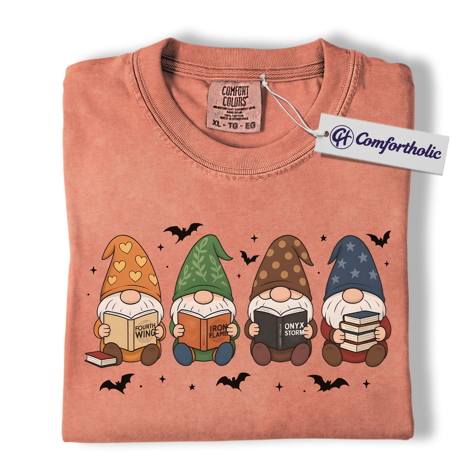 The Empyrean Series Shirt, Fourth Wing Iron Flame Onyx Storm T-Shirt, Cute Gnome Book Lover Graphic Tee, Fantasy Reading Gift for Readers, Christmas Comfort Colors Shirt - Image 7