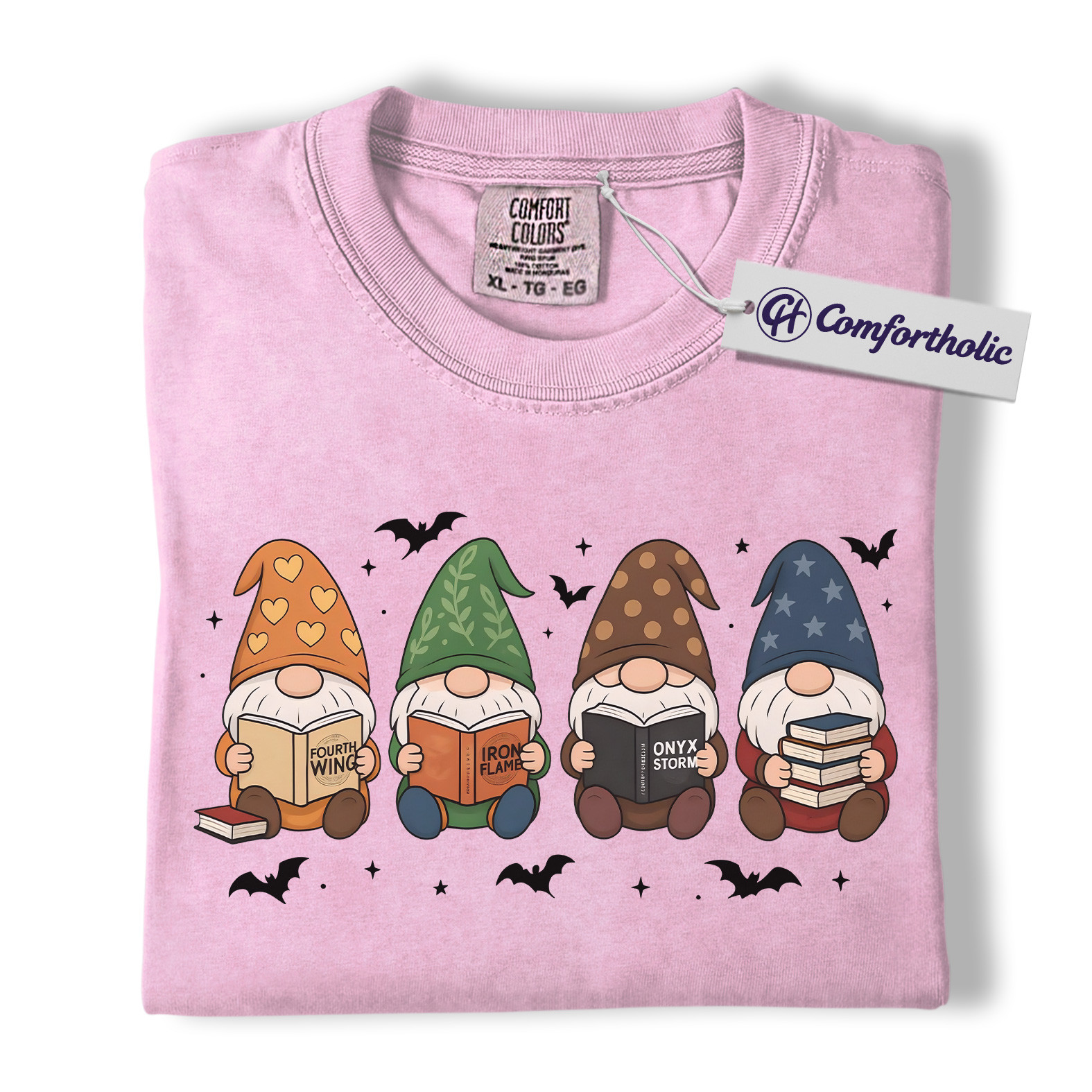 The Empyrean Series Shirt, Fourth Wing Iron Flame Onyx Storm T-Shirt, Cute Gnome Book Lover Graphic Tee, Fantasy Reading Gift for Readers, Christmas Comfort Colors Shirt - Image 8