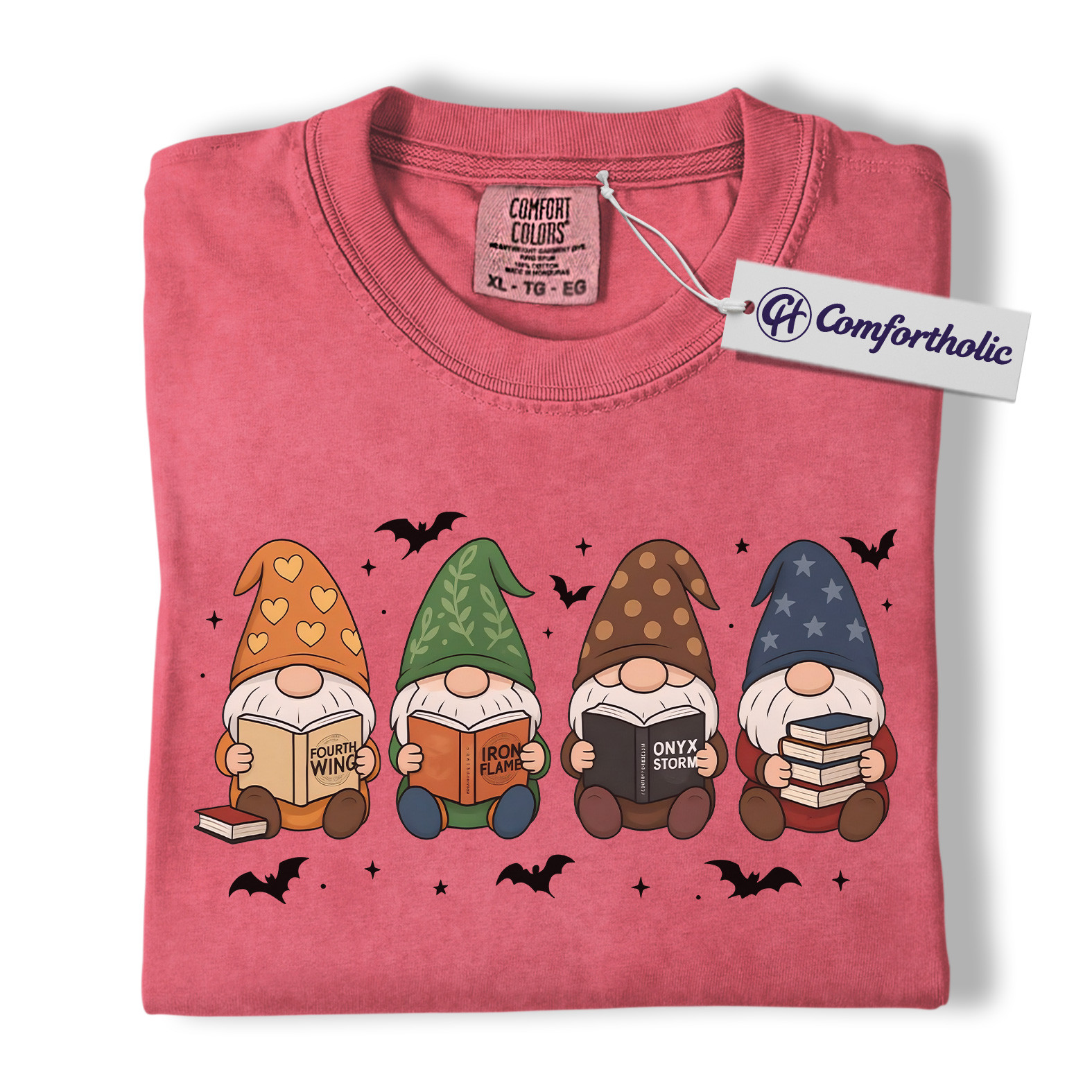 The Empyrean Series Shirt, Fourth Wing Iron Flame Onyx Storm T-Shirt, Cute Gnome Book Lover Graphic Tee, Fantasy Reading Gift for Readers, Christmas Comfort Colors Shirt - Image 9