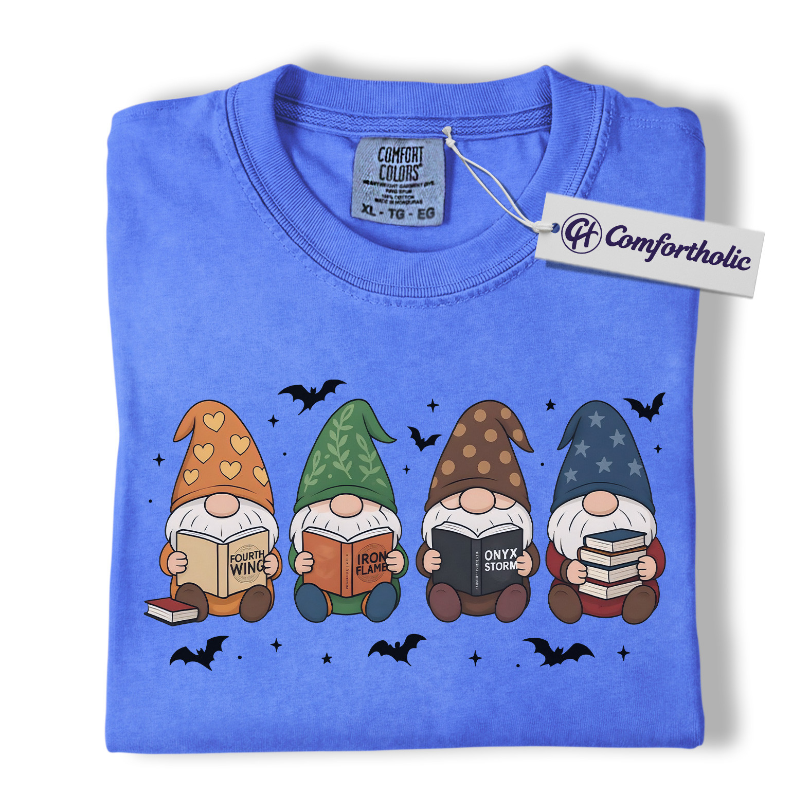 The Empyrean Series Shirt, Fourth Wing Iron Flame Onyx Storm T-Shirt, Cute Gnome Book Lover Graphic Tee, Fantasy Reading Gift for Readers, Christmas Comfort Colors Shirt - Image 12