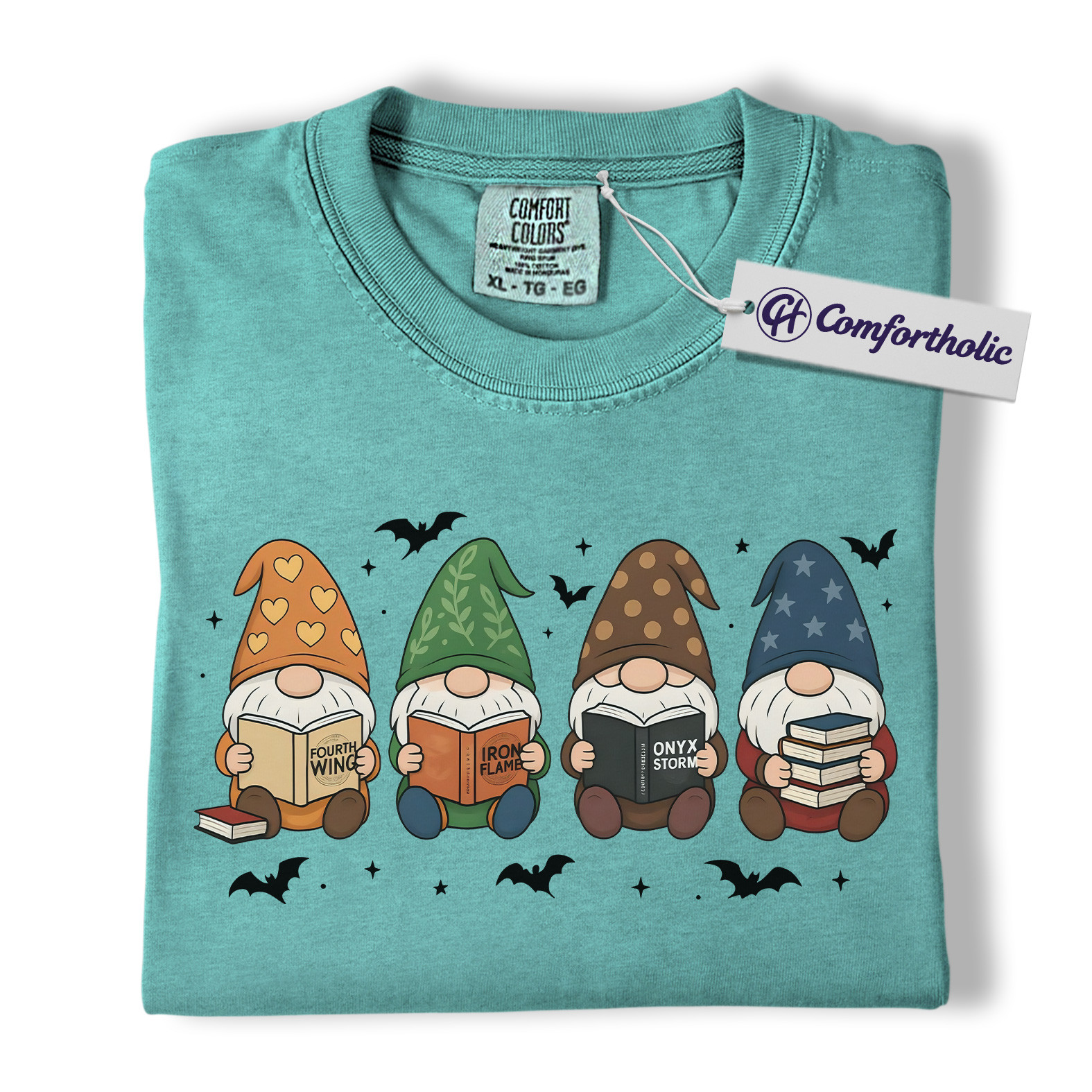 The Empyrean Series Shirt, Fourth Wing Iron Flame Onyx Storm T-Shirt, Cute Gnome Book Lover Graphic Tee, Fantasy Reading Gift for Readers, Christmas Comfort Colors Shirt - Image 13