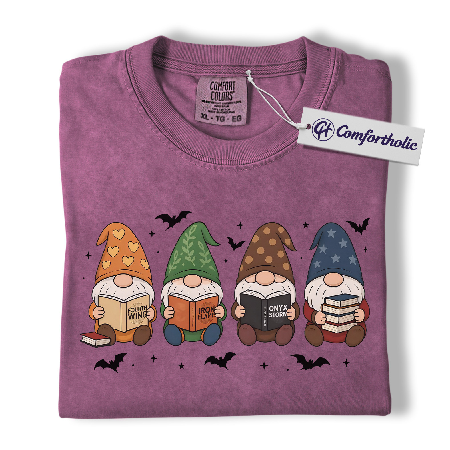 The Empyrean Series Shirt, Fourth Wing Iron Flame Onyx Storm T-Shirt, Cute Gnome Book Lover Graphic Tee, Fantasy Reading Gift for Readers, Christmas Comfort Colors Shirt - Image 15