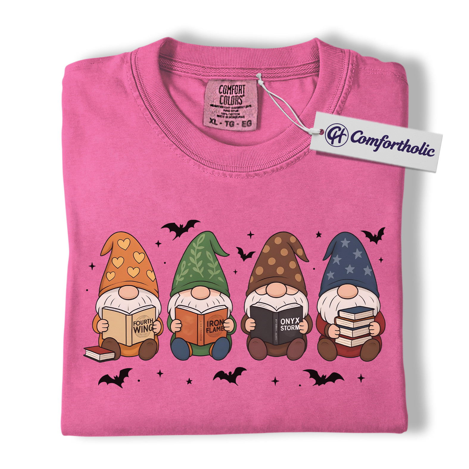 The Empyrean Series Shirt, Fourth Wing Iron Flame Onyx Storm T-Shirt, Cute Gnome Book Lover Graphic Tee, Fantasy Reading Gift for Readers, Christmas Comfort Colors Shirt - Image 16