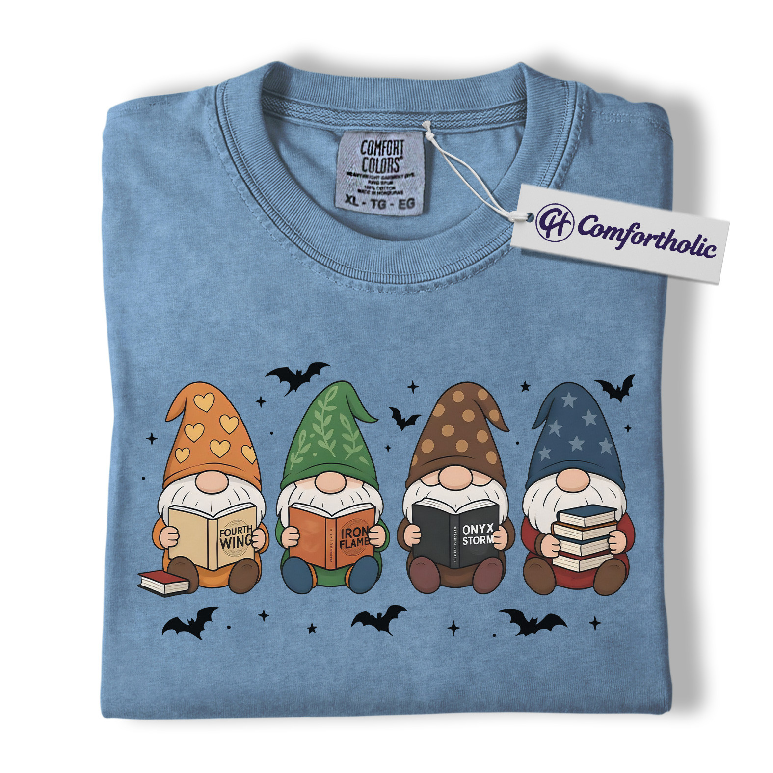 The Empyrean Series Shirt, Fourth Wing Iron Flame Onyx Storm T-Shirt, Cute Gnome Book Lover Graphic Tee, Fantasy Reading Gift for Readers, Christmas Comfort Colors Shirt - Image 17