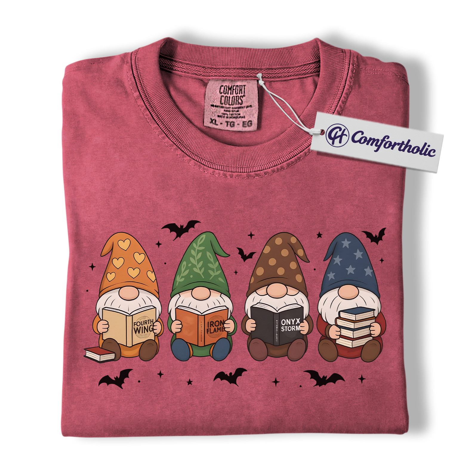 The Empyrean Series Shirt, Fourth Wing Iron Flame Onyx Storm T-Shirt, Cute Gnome Book Lover Graphic Tee, Fantasy Reading Gift for Readers, Christmas Comfort Colors Shirt - Image 18