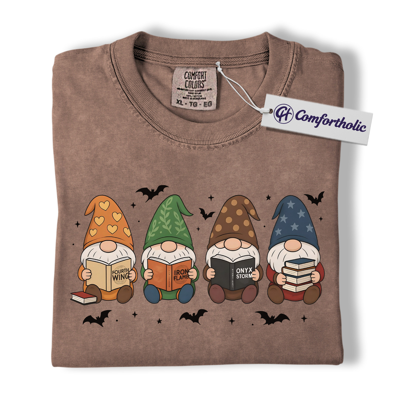 The Empyrean Series Shirt, Fourth Wing Iron Flame Onyx Storm T-Shirt, Cute Gnome Book Lover Graphic Tee, Fantasy Reading Gift for Readers, Christmas Comfort Colors Shirt - Image 19