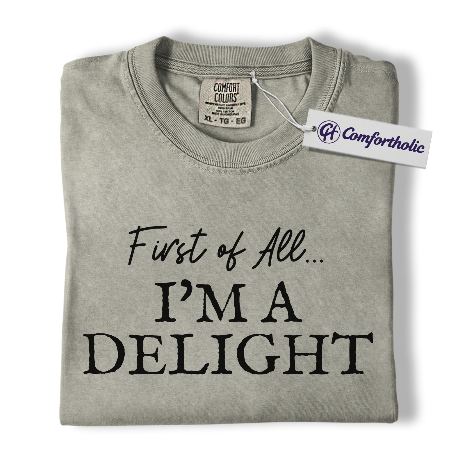 First of All I'm a Delight Shirt, Funny Quote T-Shirt, Sarcastic Sassy Saying Tee, Humorous Gift for Women, Comfort Colors Shirt - Image 6