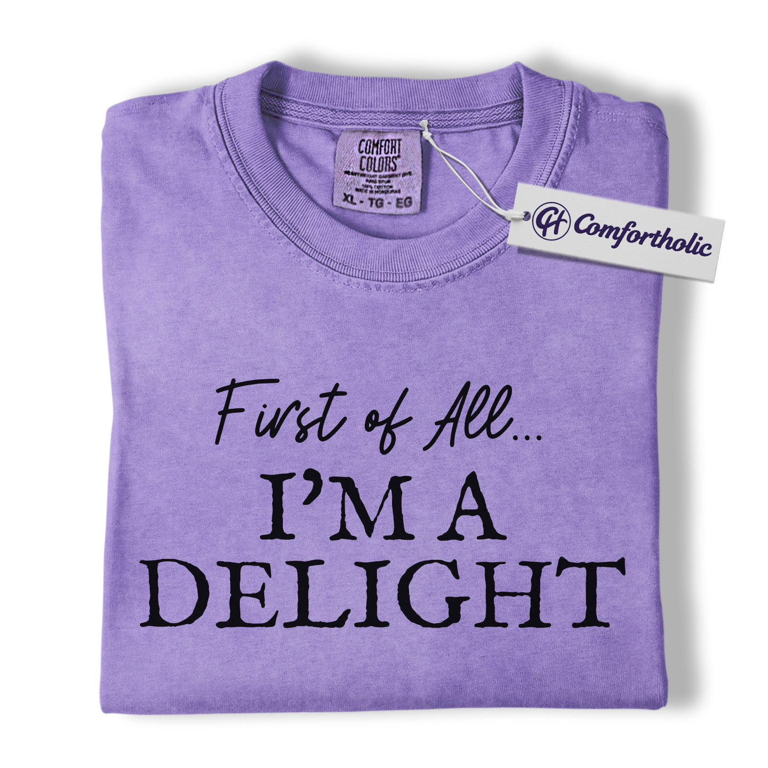 First of All I'm a Delight Shirt, Funny Quote T-Shirt, Sarcastic Sassy Saying Tee, Humorous Gift for Women, Comfort Colors Shirt - Image 20