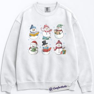 Christmas Book Lover Sweatshirt, Cute Snowman Reading Sweatshirt, Winter Literary Graphic Sweatshirt, Holiday Gift for Teachers and Readers, Christmas Comfort Colors Sweatshirt
