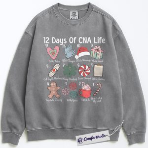 Alternative view of CNA Christmas Crewneck Sweatshirt, Certified Nursing Assistant Holiday Pullover, Cute Medical Worker Graphic Sweatshirt, Christmas Gift for CNAs and Healthcare Professionals, Christmas Comfort Colors Sweatshirt
