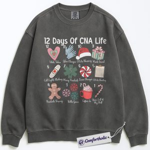 CNA Christmas Crewneck Sweatshirt, Certified Nursing Assistant Holiday Pullover, Cute Medical Worker Graphic Sweatshirt, Christmas Gift for CNAs and Healthcare Professionals, Christmas Comfort Colors Sweatshirt
