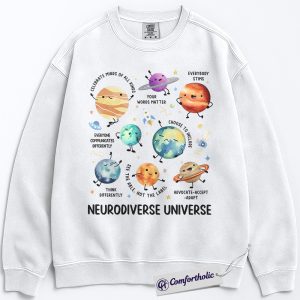 Neurodiverse Universe Sweatshirt, Autism Awareness Pullover, Celebrate Minds of All Kinds Graphic Crewneck, Inclusion and Acceptance Gift, Sped Teacher Comfort Colors Sweatshirt