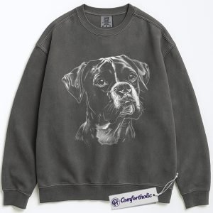 Boxer Dog Sweatshirt, Pet Lover Pullover, Realistic Dog Breed Graphic Crewneck, Gift for Boxer Owners, Dog Lover Comfort Colors Sweatshirt