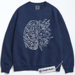 Brain Anatomy Sweatshirt, Artistic Floral Neuroscience Crewneck, Cute Science Pullover for Medical Students, Gift for Doctors & Therapists, Comfort Colors Sweatshirt