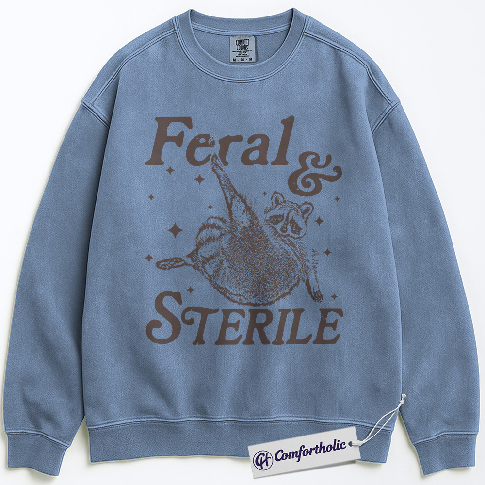 Feral and Sterile Sweatshirt, Funny Raccoon Animal Rescue Pullover, Spay Neuter Awareness Graphic Crewneck, Gift for Animal Lovers, Comfort Colors Sweatshirt - Image 3