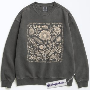 Blessed John 20:29 Sweatshirt, Christian Scripture Pullover, Floral Faith Graphic Crewneck, Religious Gift for Women of Faith, Comfort Colors Sweatshirt