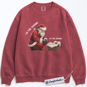 I’m the Season I’m the Reason Sweatshirt, Santa and Jesus Christmas Sweatshirt, Christian Holiday Graphic Sweatshirt, Faith-Based Christmas Gift, Christmas Comfort Colors Sweatshirt