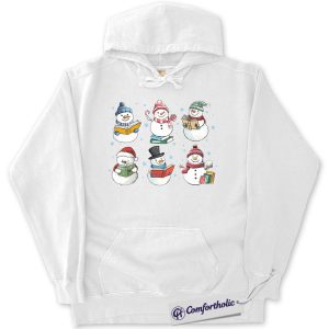 Alternative view of Christmas Book Lover Hoodie, Cute Snowman Reading Hoodie, Winter Literary Graphic Pullover, Holiday Gift for Teachers and Readers, Christmas Comfort Colors Hoodie