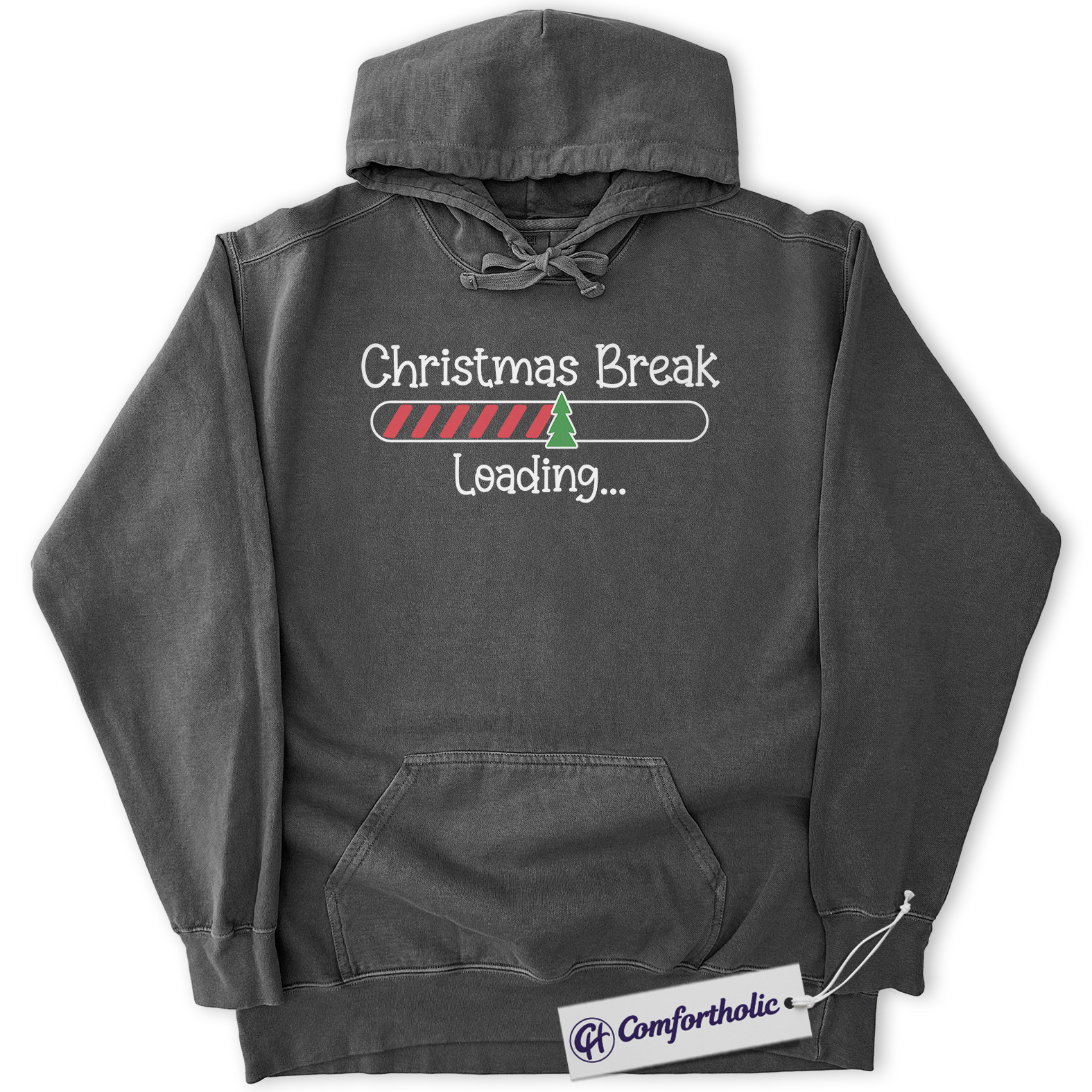 Christmas Break Loading Hoodie, Funny Teacher Holiday Hoodie, Cute Christmas Countdown Graphic Pullover, Holiday Vacation Gift for Students & Teachers, Christmas Comfort Colors Hoodie - Image 4
