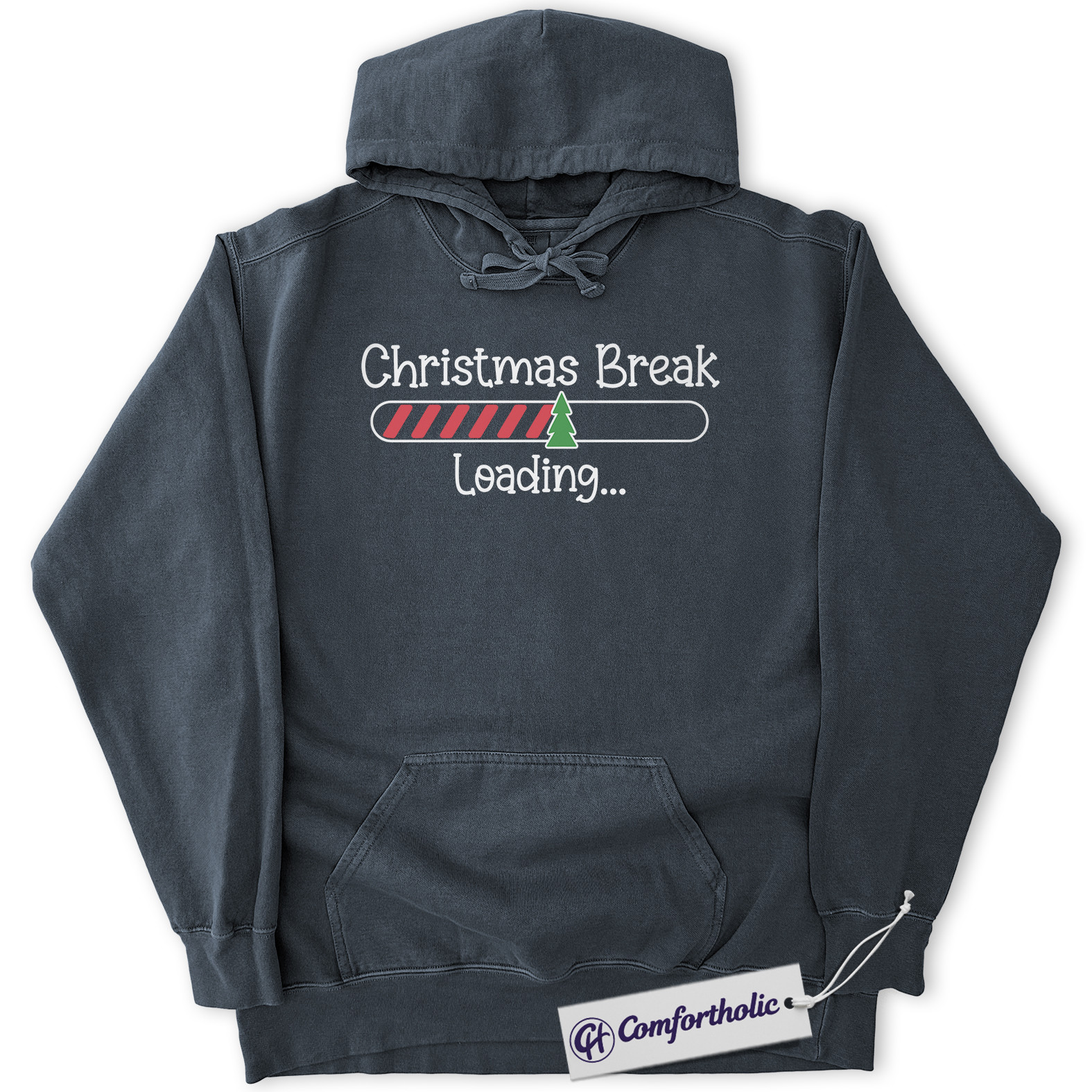 Christmas Break Loading Hoodie, Funny Teacher Holiday Hoodie, Cute Christmas Countdown Graphic Pullover, Holiday Vacation Gift for Students & Teachers, Christmas Comfort Colors Hoodie - Image 7