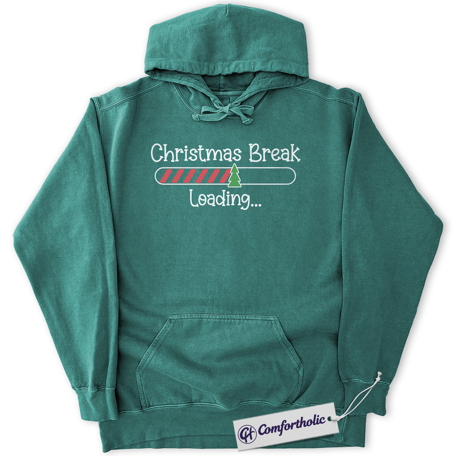Christmas Break Loading Hoodie, Funny Teacher Holiday Hoodie, Cute Christmas Countdown Graphic Pullover, Holiday Vacation Gift for Students & Teachers, Christmas Comfort Colors Hoodie - Image 9