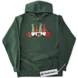Christmas Gnomes Hoodie, Cute Holiday Hoodie, Festive Gnome Graphic Pullover, Christmas Comfort Colors Hoodie