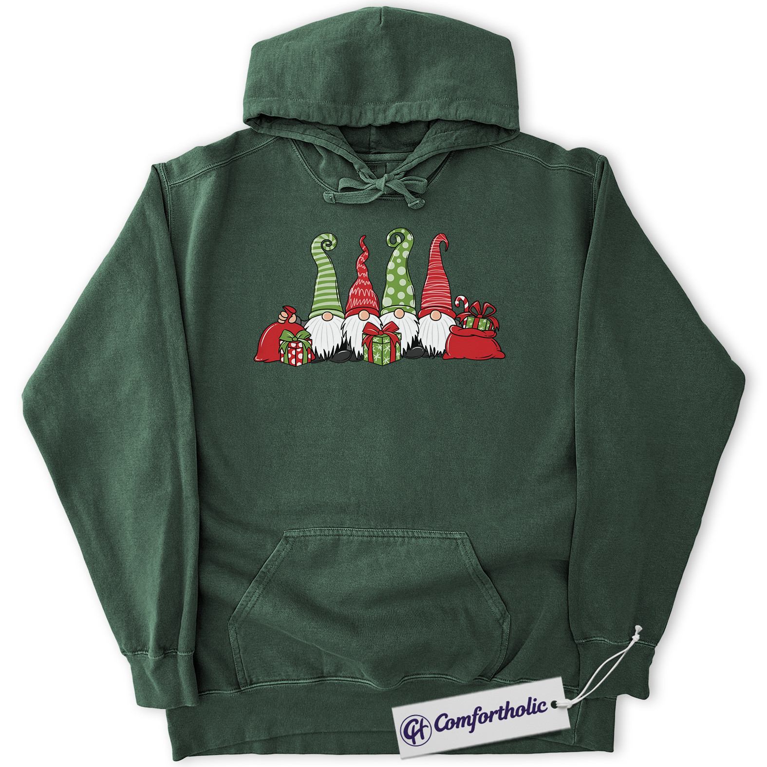 Christmas Gnomes Hoodie, Cute Holiday Hoodie, Festive Gnome Graphic Pullover, Christmas Comfort Colors Hoodie