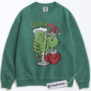 The Grinch Sweatshirt, Christmas Pullover, Animated Graphic Crewneck, Christmas Comfort Colors Sweatshirt
