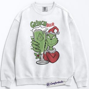 Alternative view of The Grinch Sweatshirt, Christmas Pullover, Animated Graphic Crewneck, Christmas Comfort Colors Sweatshirt